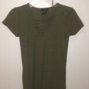 Green Criss-Cross Chest Shirt